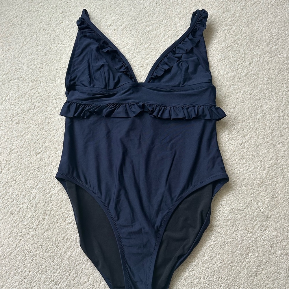 J. Crew Deep V One Piece- Size 12